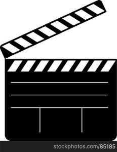 Open clapperboard icon. Clapperboard open icon on white background. Vector illustration.