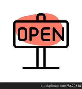 Open, commercial display sign for public.