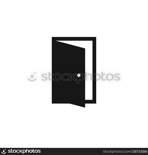 Open door icon in trendy flat style. Symbol for website design, logo, app, UI. Isolated on white background.