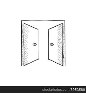 Open doors sketch icon vector image