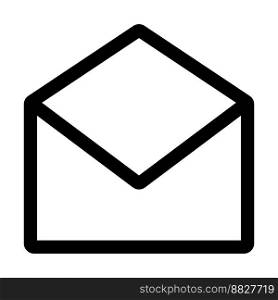 Open email icon line isolated on white background. Black flat thin icon on modern outline style. Linear symbol and editable stroke. Simple and pixel perfect stroke vector illustration