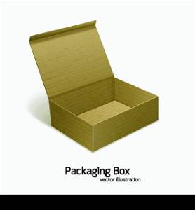 Open empty cardboard paper packaging gift box vector illustration