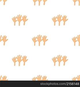Open empty raising hands to ask for something pattern seamless background texture repeat wallpaper geometric vector. Open empty raising hands to ask for something pattern seamless vector