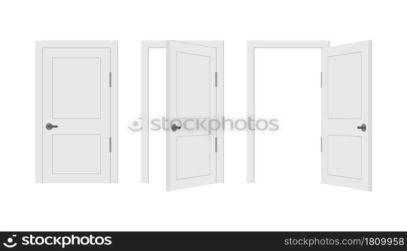 Open end closed door. Interior design. Business concept. Front view. Home office concept. Business success. Open end closed door. Interior design. Business concept. Front view. Home office concept. Business success.