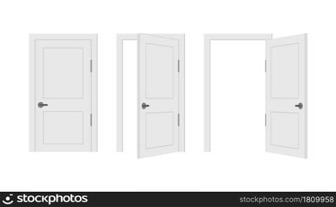 Open end closed door. Interior design. Business concept. Front view. Home office concept. Business success. Open end closed door. Interior design. Business concept. Front view. Home office concept. Business success.
