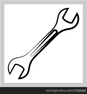 Open End Wrench Icon, Spanner Vector Art Illustration