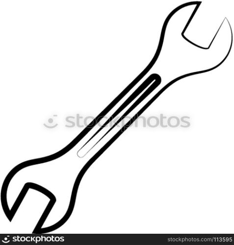 Open End Wrench Icon, Spanner Vector Art Illustration