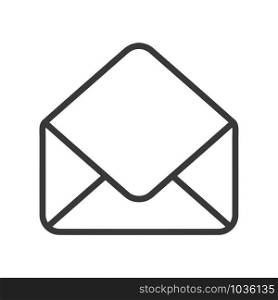 Open envelope for open email icon in simple vector style