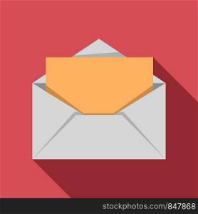 Open envelope icon. Flat illustration of open envelope vector icon for web design. Open envelope icon, flat style