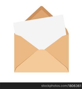 Open envelope with white paper