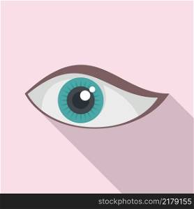Open eye icon flat vector. View look. Vision shape. Open eye icon flat vector. View look