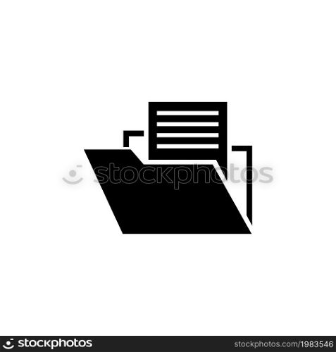 Open File Folder, Document. Flat Vector Icon illustration. Simple black symbol on white background. Open File Folder, Document sign design template for web and mobile UI element. Open File Folder, Document Vector Icon