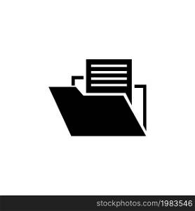 Open File Folder, Document. Flat Vector Icon illustration. Simple black symbol on white background. Open File Folder, Document sign design template for web and mobile UI element. Open File Folder, Document Vector Icon