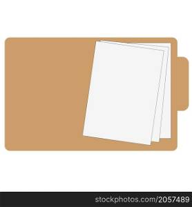 Open file folder with documents on white background. older with documents sign. flat style.