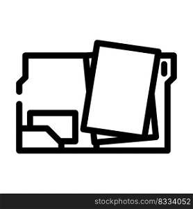 open folder line icon vector. open folder sign. isolated contour symbol black illustration. open folder line icon vector illustration