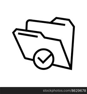 open folder line icon vector. open folder sign. isolated contour symbol black illustration. open folder line icon vector illustration