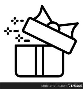 Open gift box icon outline vector. Present giftbox. Cute party. Open gift box icon outline vector. Present giftbox