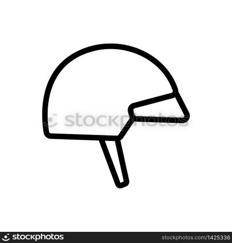 open helmet with visor icon vector. open helmet with visor sign. isolated contour symbol illustration. open helmet with visor icon vector outline illustration