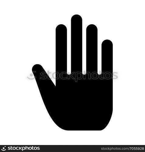 Open human hand black icon .