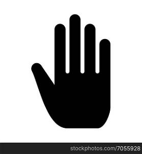 Open human hand black icon .