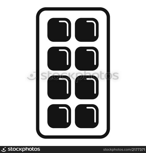 Open ice cube tray icon simple vector. Water container. Kitchen ice. Open ice cube tray icon simple vector. Water container