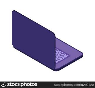 Open laptop icon, cartoon vector illustration isolated