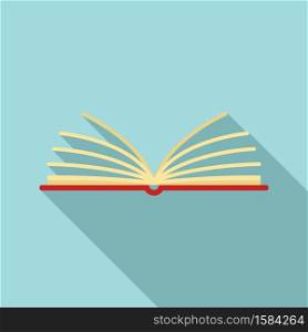 Open library book icon. Flat illustration of open library book vector icon for web design. Open library book icon, flat style