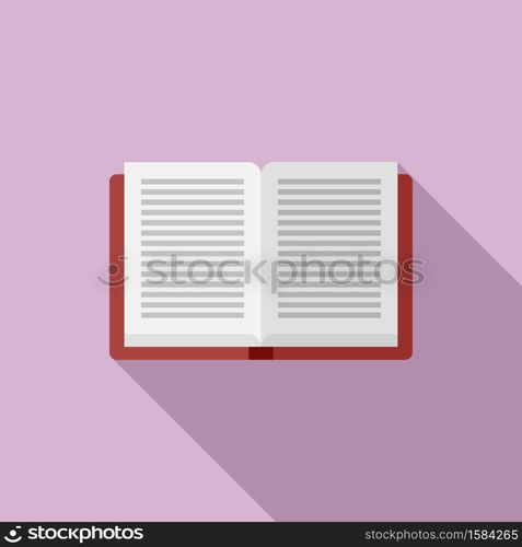 Open library education book icon. Flat illustration of open library education book vector icon for web design. Open library education book icon, flat style