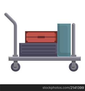 Open luggage trolley icon cartoon vector. Travel suitcase. Summer push. Open luggage trolley icon cartoon vector. Travel suitcase