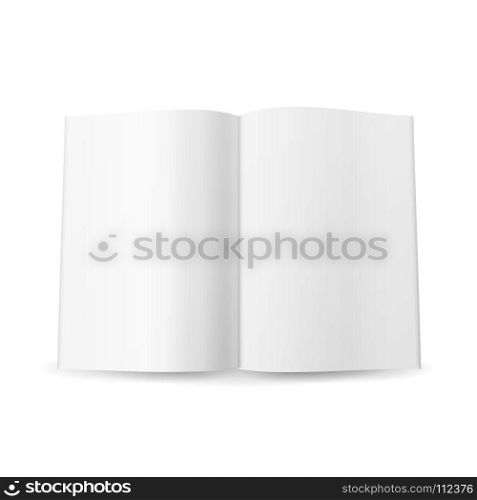 Open Magazine Spread Blank Vector. Isolated On White Background.. Open Magazine Spread Blank Vector. Isolated On White