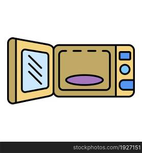 Open microwave icon. Outline open microwave vector icon color flat isolated. Open microwave icon color outline vector