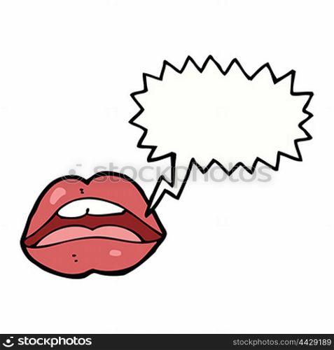 open mouth cartoon symbol with speech bubble