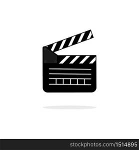 Open movie slate. Video clapperboard icon flat. Cinematography concept. Vector on isolated background. Eps 10. Open movie slate. Video clapperboard icon flat. Cinematography concept. Vector on isolated background. Eps 10.