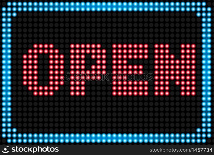 Open neon sign background.vector