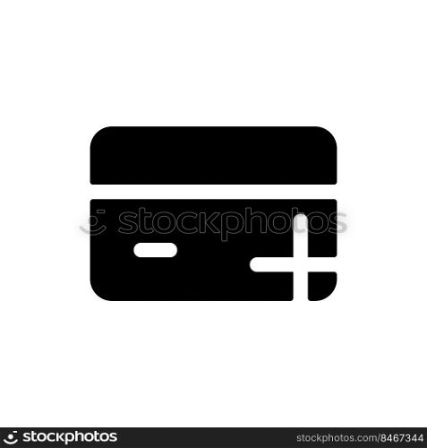 Open new bank account black glyph ui icon. Electronic financial operations. User interface design. Silhouette symbol on white space. Solid pictogram for web, mobile. Isolated vector illustration. Open new bank account black glyph ui icon