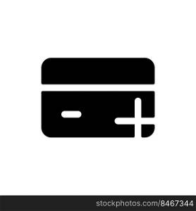Open new bank account black glyph ui icon. Electronic financial operations. User interface design. Silhouette symbol on white space. Solid pictogram for web, mobile. Isolated vector illustration. Open new bank account black glyph ui icon