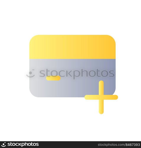 Open new bank account flat gradient color ui icon. Payment card. Electronic financial operations. Simple filled pictogram. GUI, UX design for mobile application. Vector isolated RGB illustration. Open new bank account flat gradient color ui icon