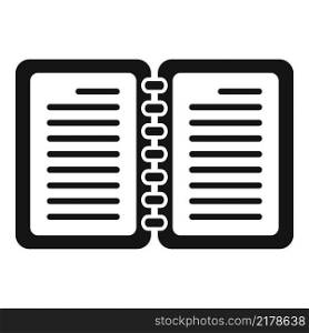 Open notepad icon simple vector. Letter text. Content desk. Open notepad icon simple vector. Letter text