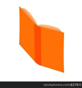 Open orange school book icon. Isometric of open orange school book vector icon for web design isolated on white background. Open orange school book icon, isometric style