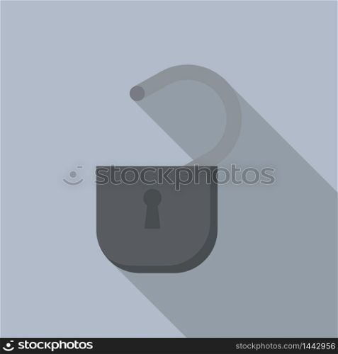 Open padlock icon. Flat illustration of open padlock vector icon for web design. Open padlock icon, flat style