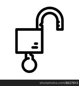 open padlock line icon vector. open padlock sign. isolated contour symbol black illustration. open padlock line icon vector illustration