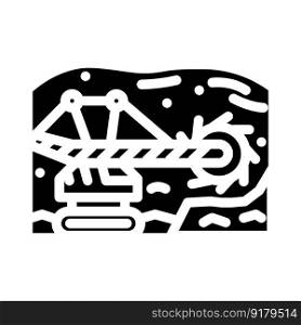 open pit mine steel production glyph icon vector. open pit mine steel production sign. isolated symbol illustration. open pit mine steel production glyph icon vector illustration