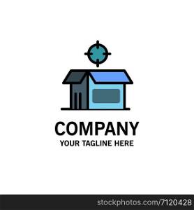 Open Product, Box, Open Box, Product Business Logo Template. Flat Color