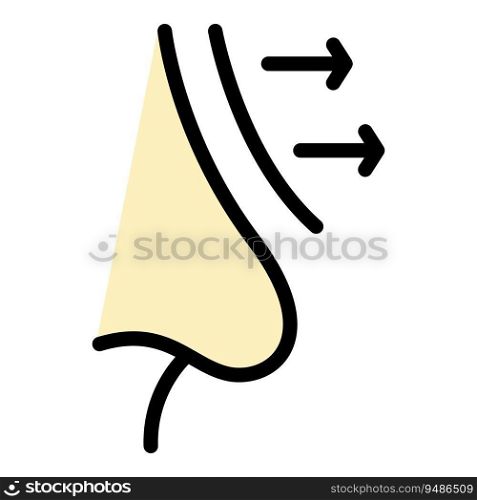 Open rhinoplasty icon outline vector. Nose surgery. Face operation color flat. Open rhinoplasty icon vector flat