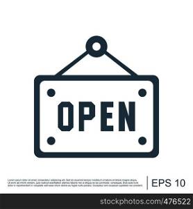 Open, shop, sign icon