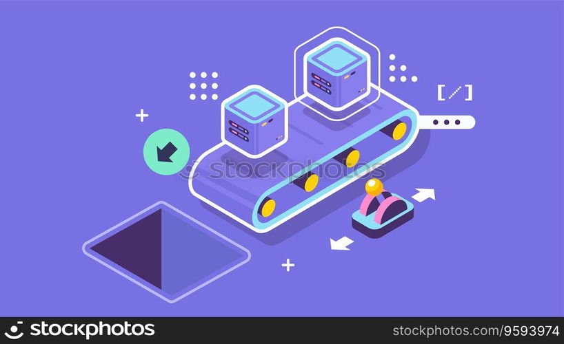 Open source vector illustration. Programming language concept. Developer protocol platform interface with code information. Digital software script.