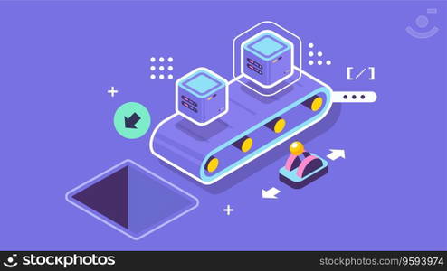 Open source vector illustration. Programming language concept. Developer protocol platform interface with code information. Digital software script.