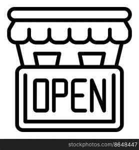 Open store icon outline vector. Map shop. Gps mall. Open store icon outline vector. Map shop