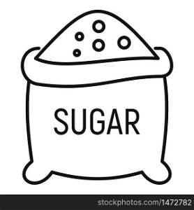 Open sugar sack icon. Outline open sugar sack vector icon for web design isolated on white background. Open sugar sack icon, outline style