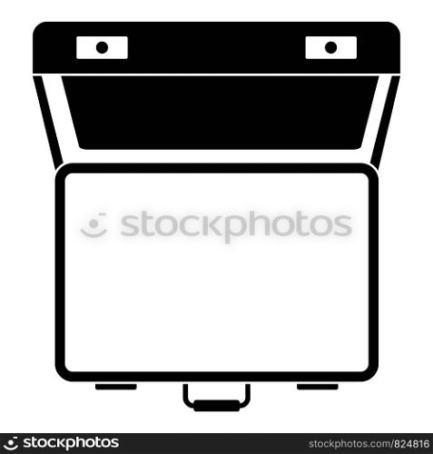 Open suitcase icon. Simple illustration of open suitcase vector icon for web design isolated on white background. Open suitcase icon, simple style